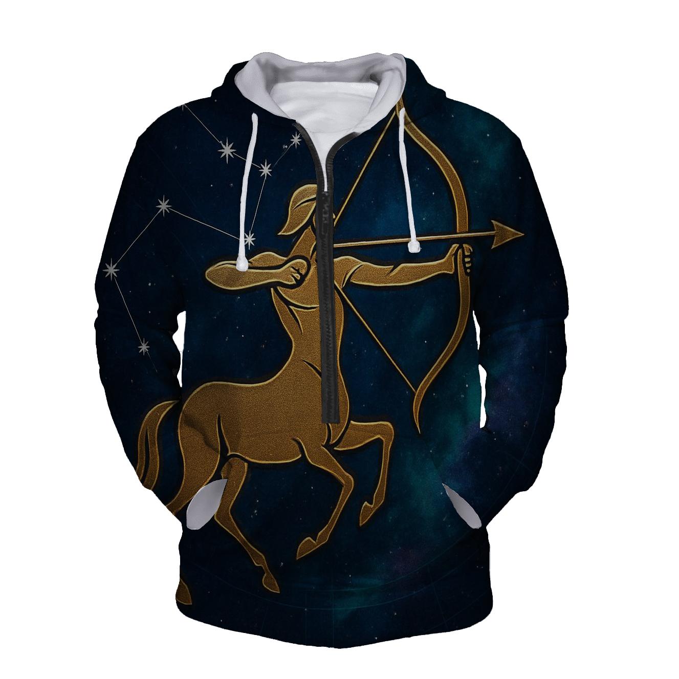 Sagittarius Celestial Archer Constellation zip-up hoodies