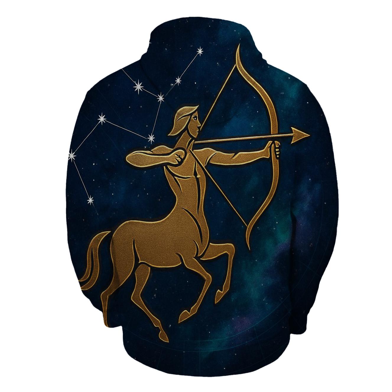Sagittarius Celestial Archer Constellation zip-up hoodies