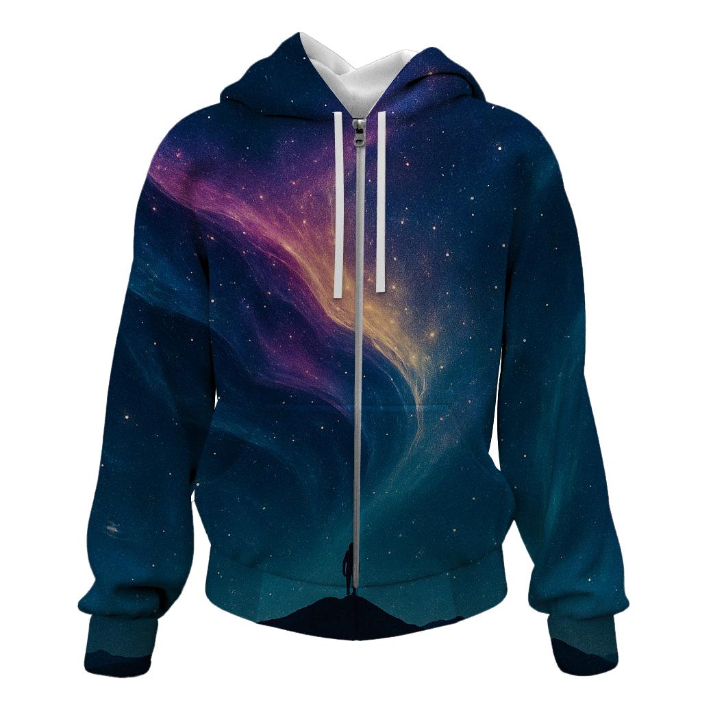 Chromatic Nebula Crest embroidered hoodies