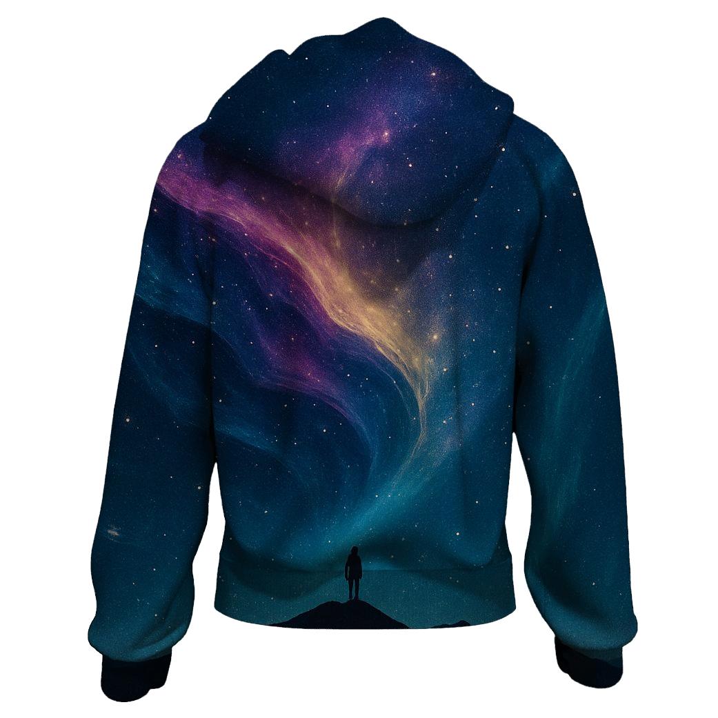 Chromatic Nebula Crest embroidered hoodies