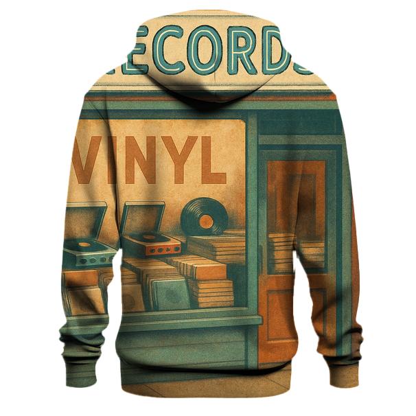 Retro Vinyl Record Shop Scene hoodie styles
