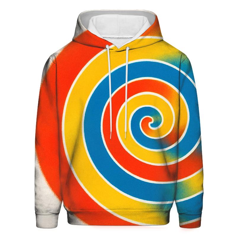 Bright Geometric Spiral hoodie trends