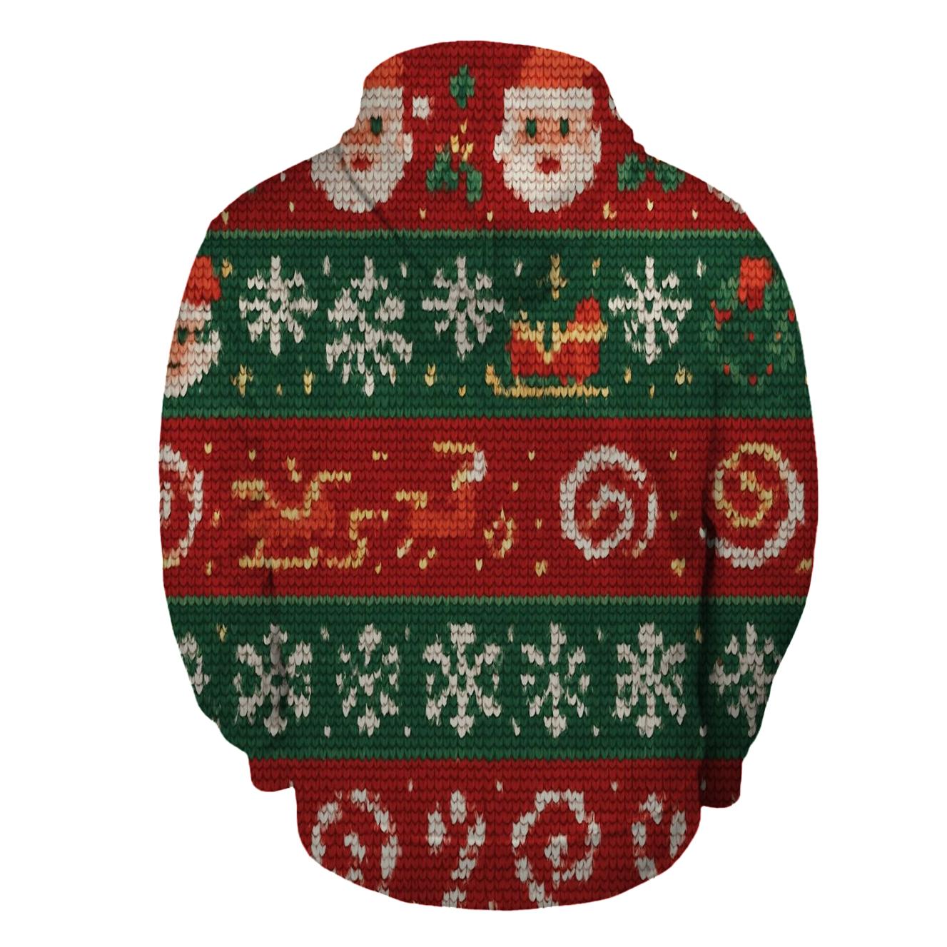 Santa Sweater Spiral Design lightweight hoodies