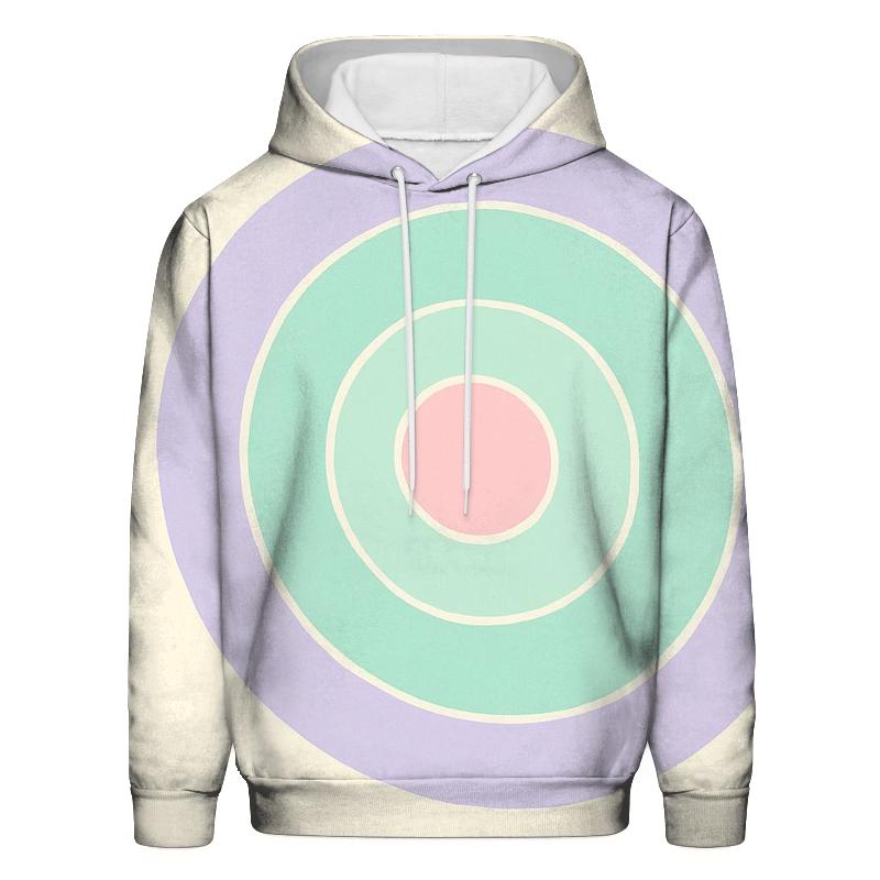 Pastel Rainbow Bullseye embroidered hoodies