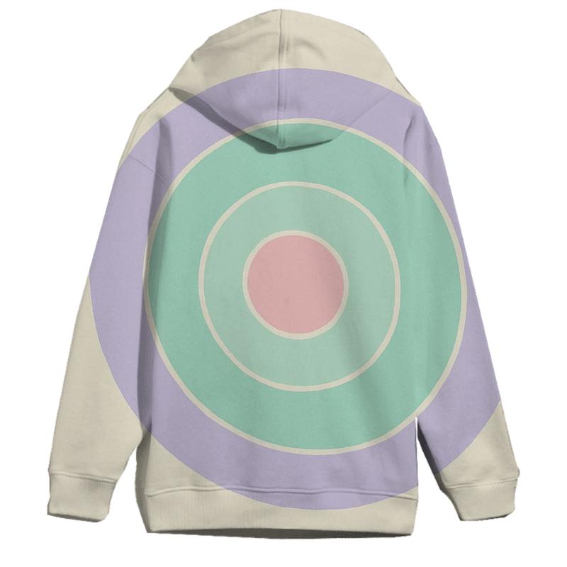 Pastel Rainbow Bullseye embroidered hoodies