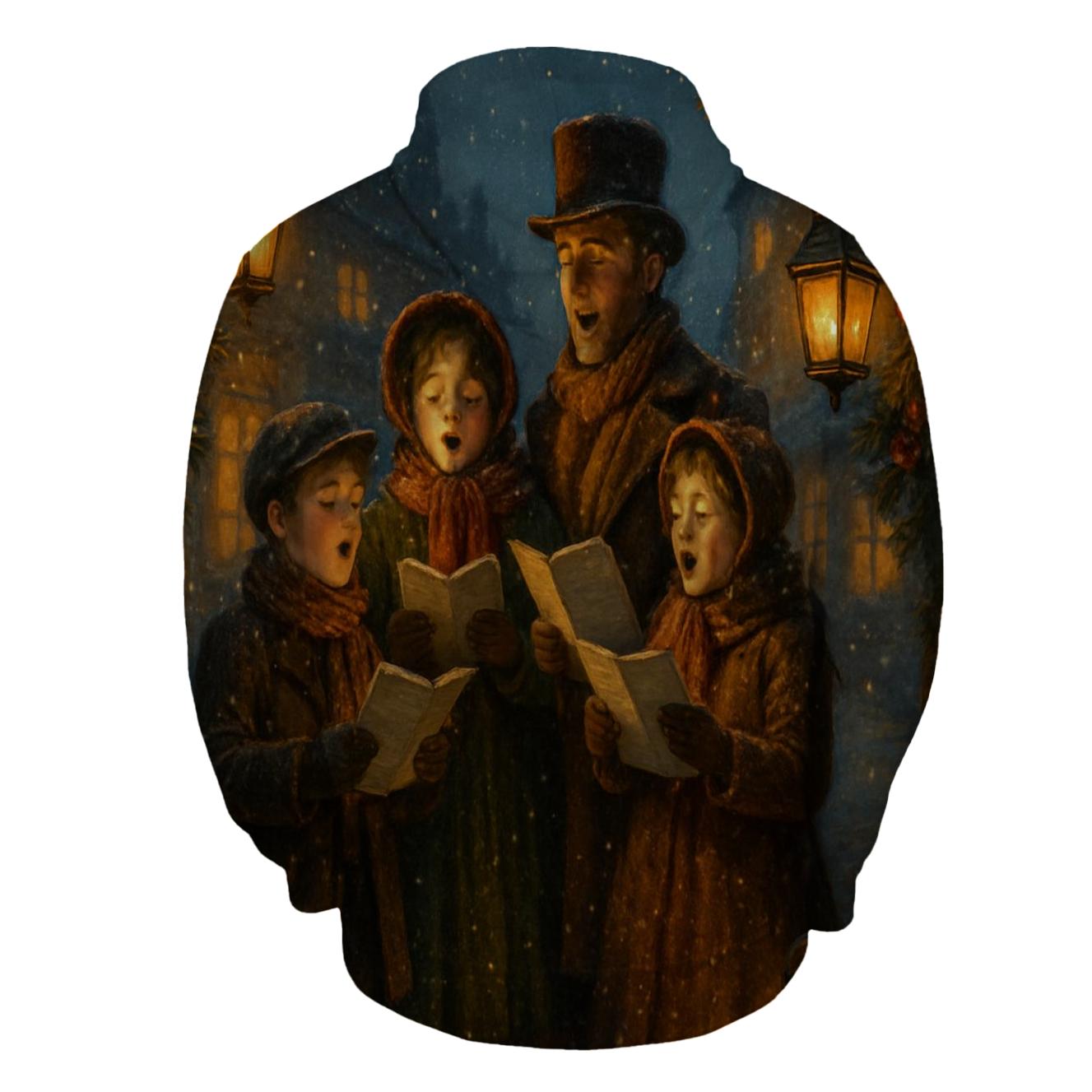 Twilight Carolers Beneath Evergreen Boughs graphic hoodies