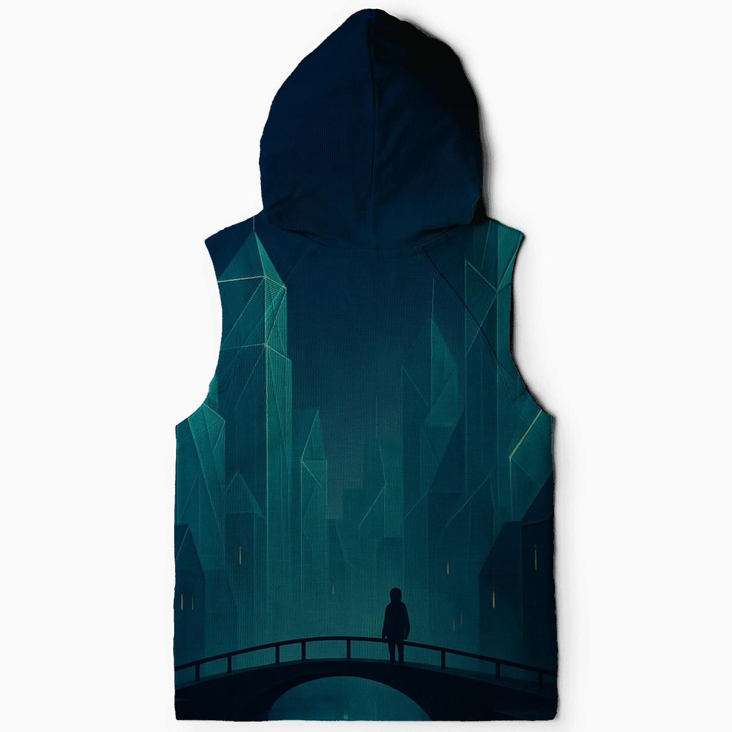 Iridescent Origami City hoodie styles
