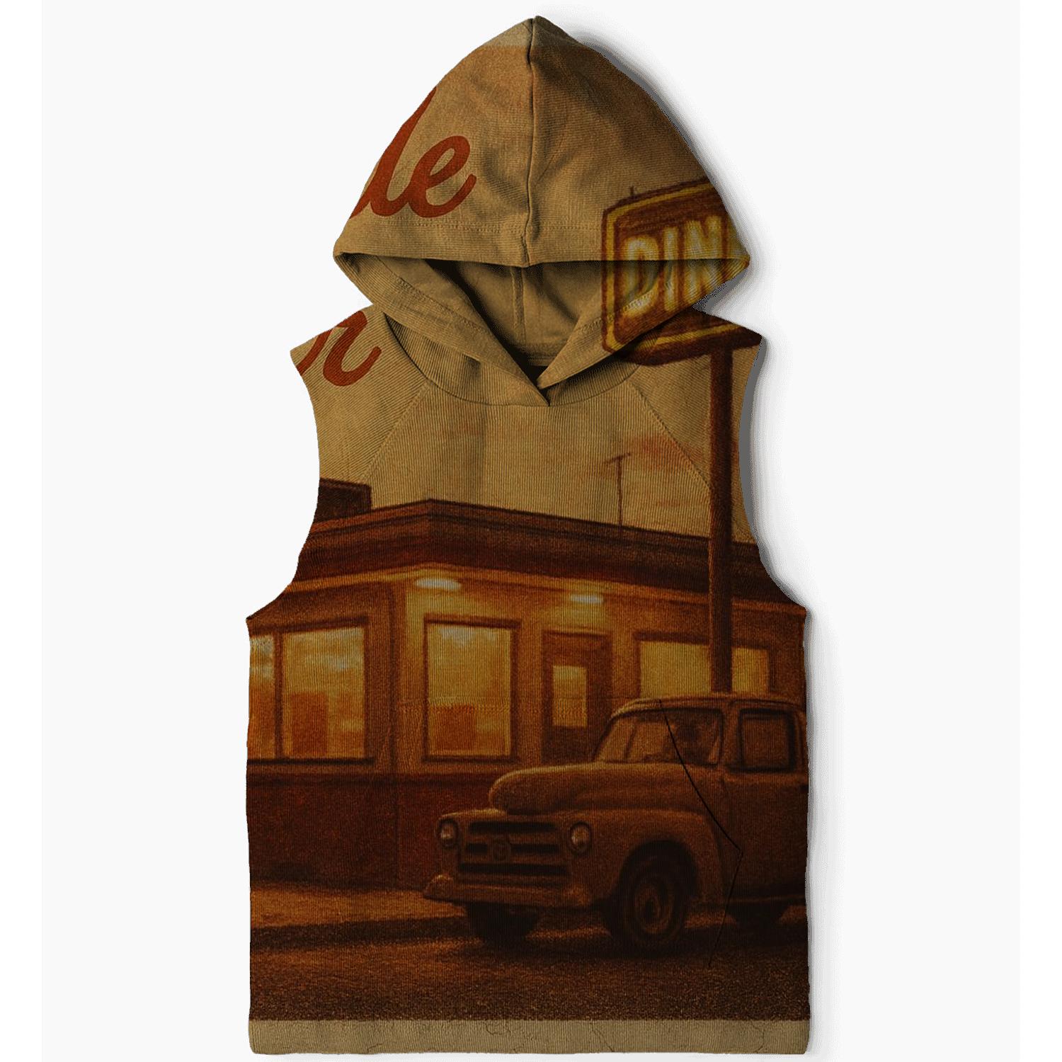 Sepia Roadside Diner Postcard custom hoodies