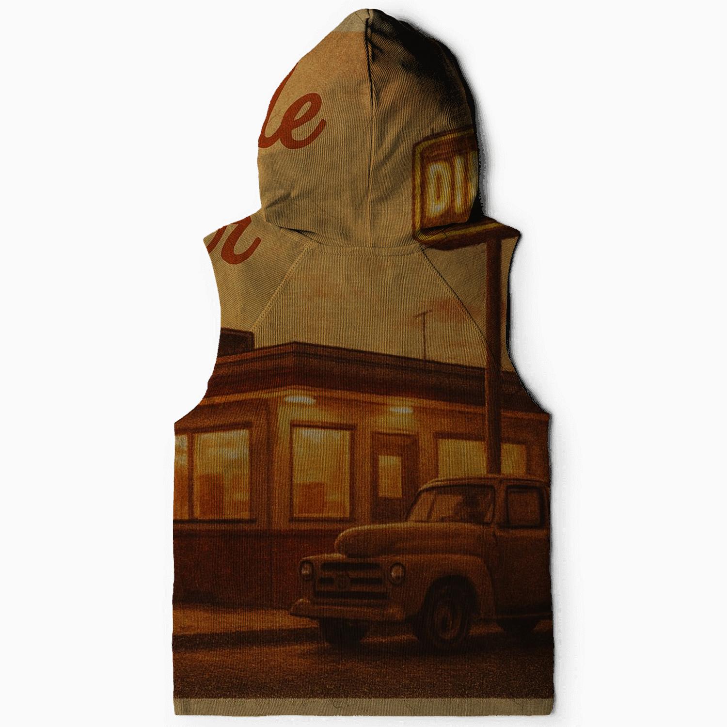 Sepia Roadside Diner Postcard custom hoodies