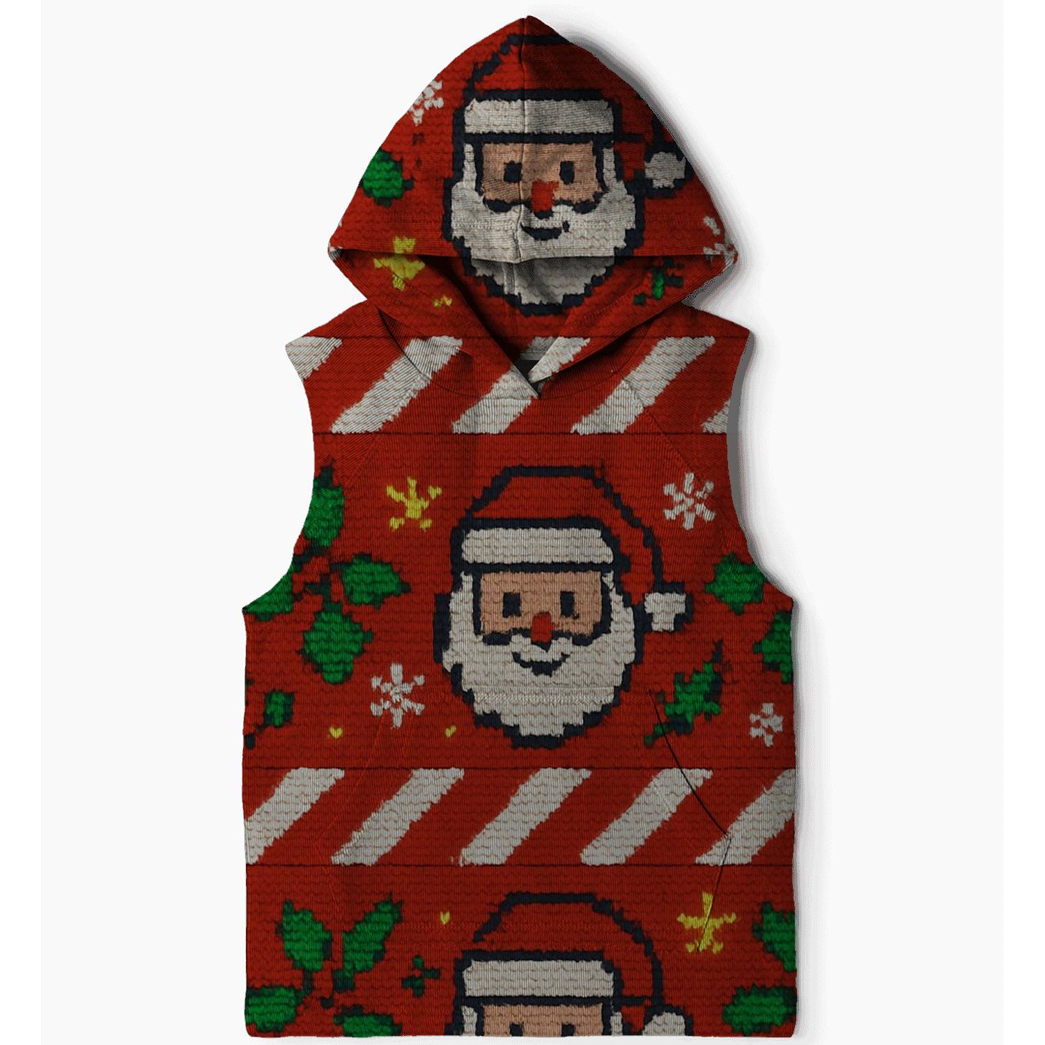 Jolly Santa And Candy Cane Ladder Design hoodies fashion