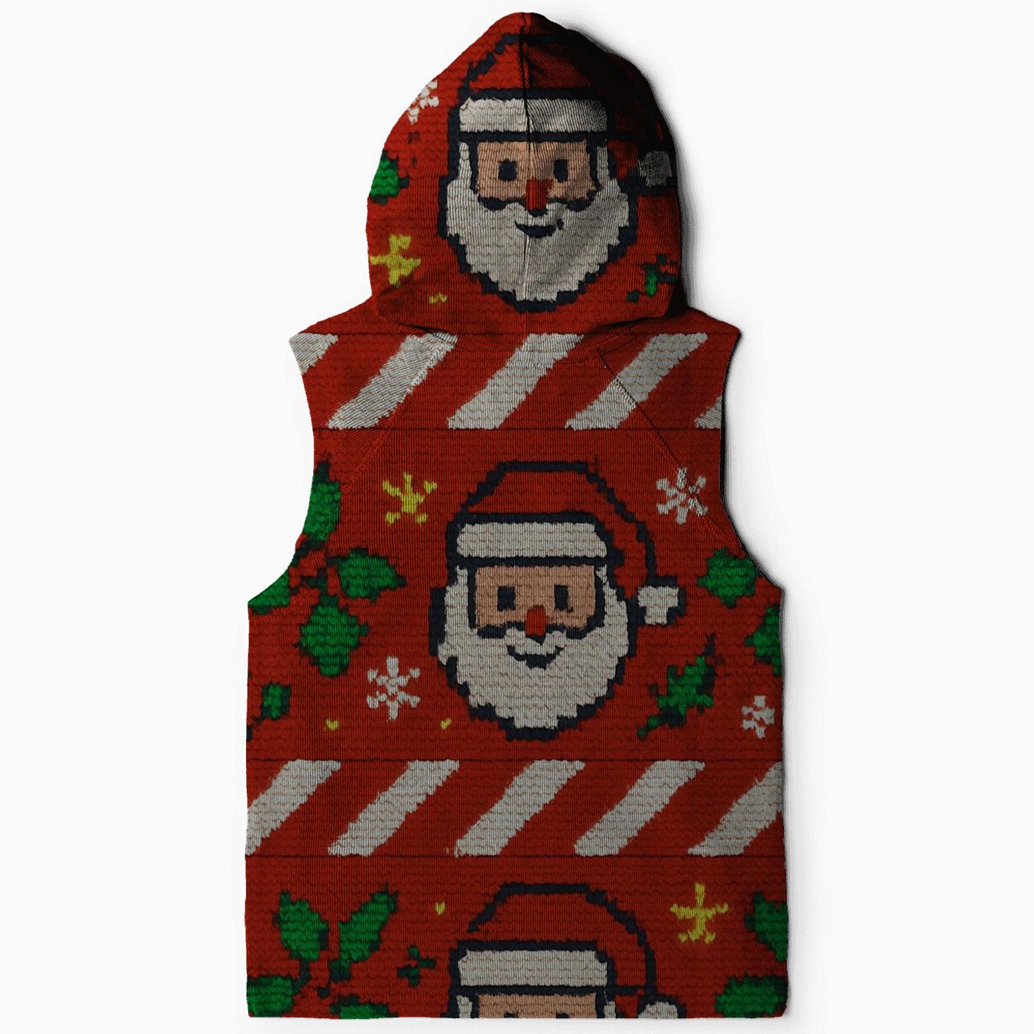 Jolly Santa And Candy Cane Ladder Design hoodies fashion