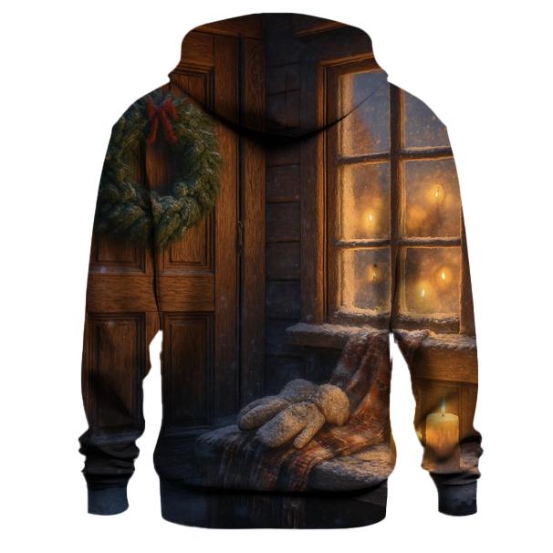 Wreath On Snowy Cottage Porch hoodie trends