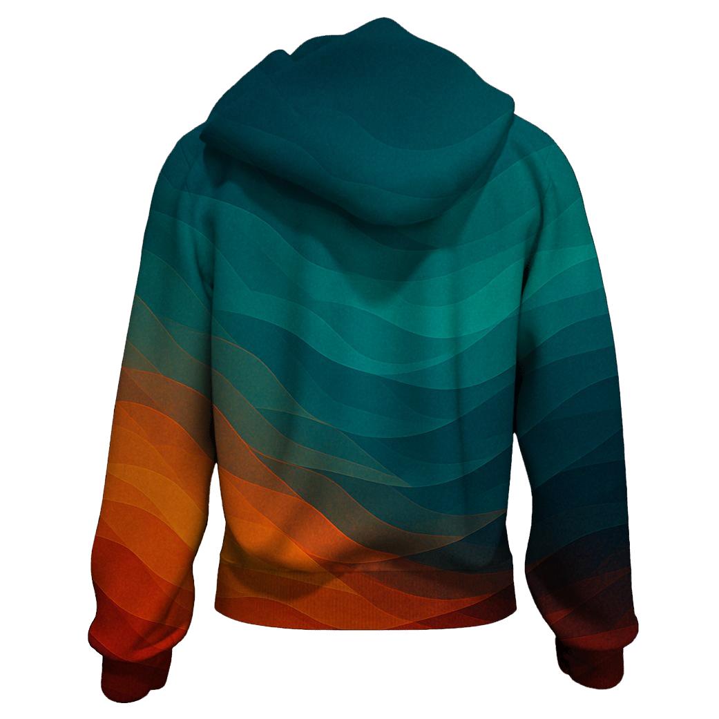 Tidal Ember Wave embroidered hoodies