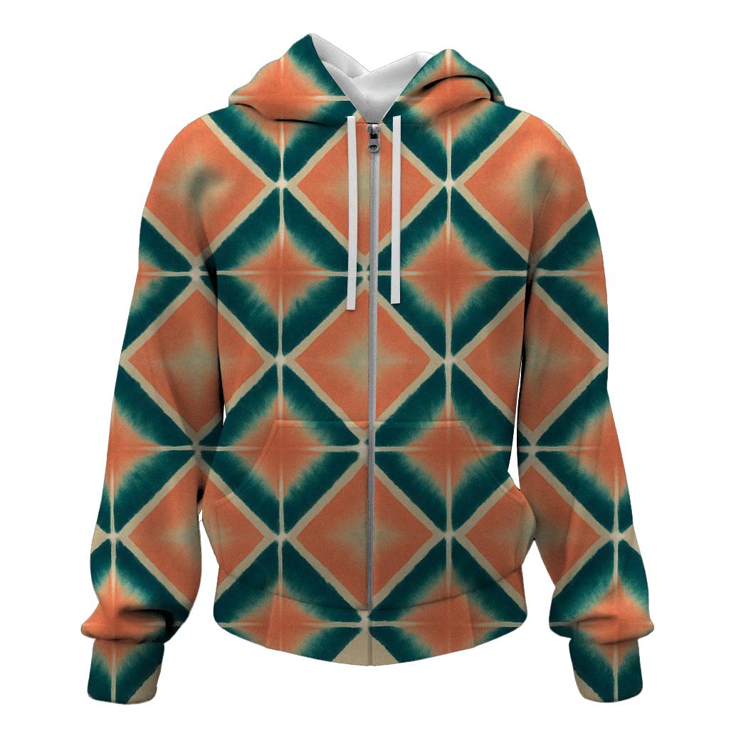Vibrant Itajime Diamond Grid designer hoodies