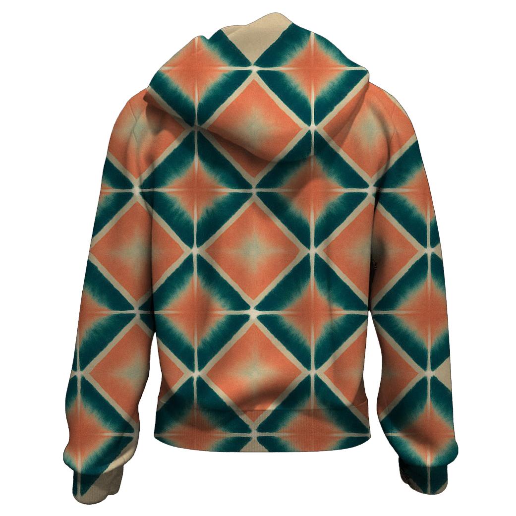 Vibrant Itajime Diamond Grid designer hoodies