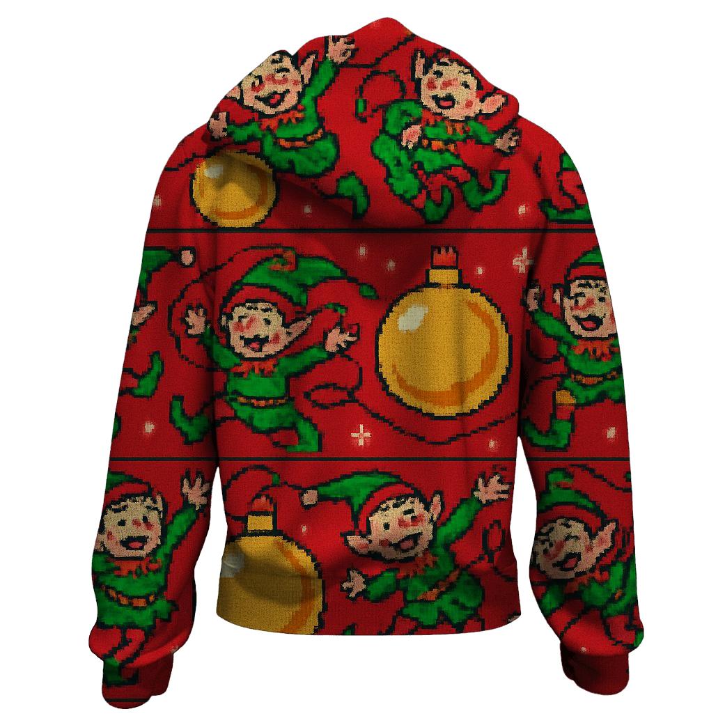 Festive Elf And Ornament Tangle Design hoodie styles