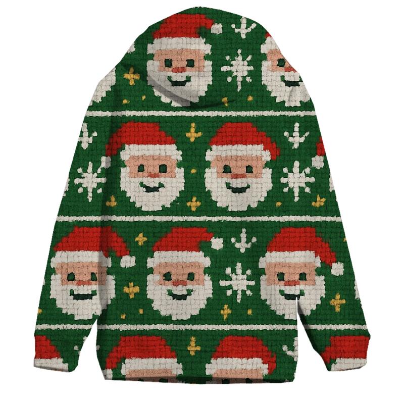 Jolly Santa Patchwork Bands Design heavyweight hoodies