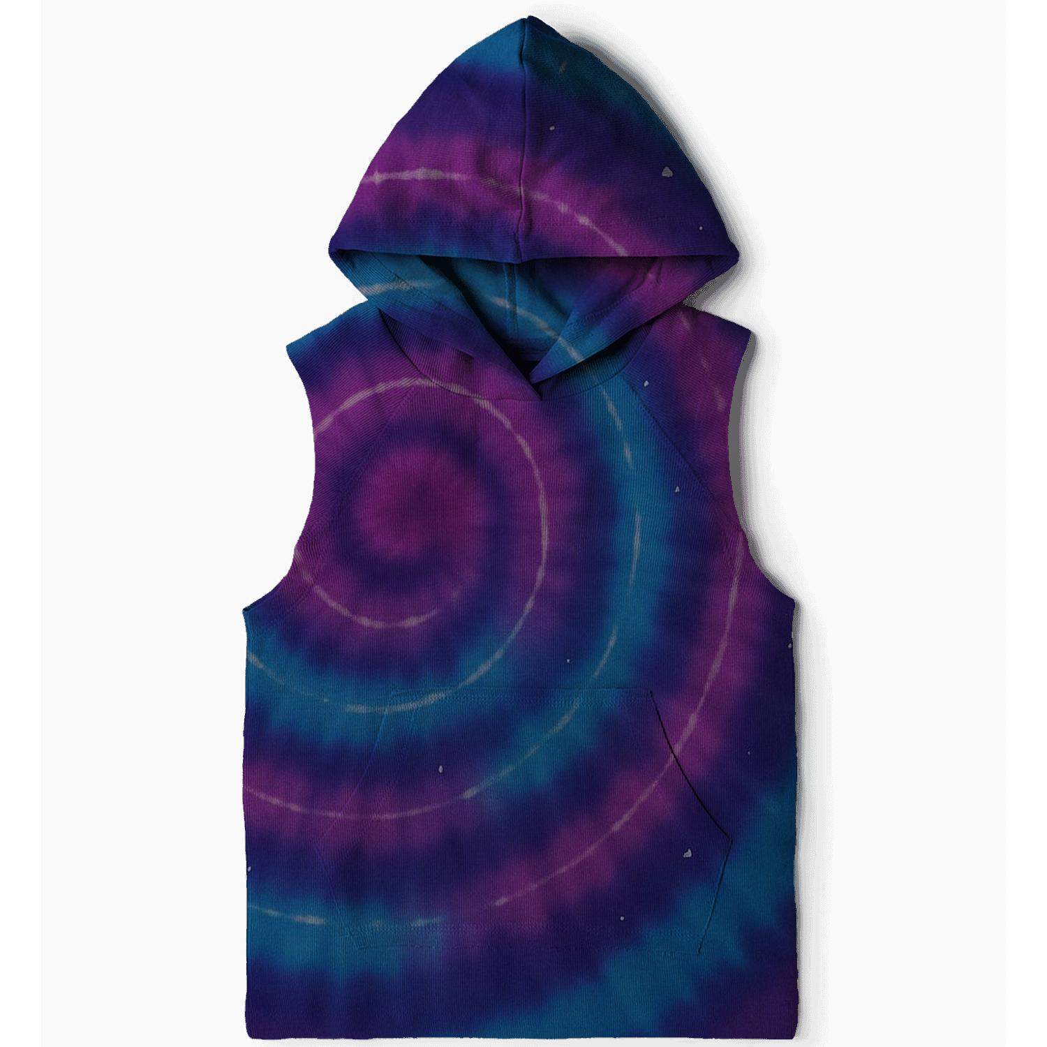 Cosmic Overdye Spiral Rings zip-up hoodies