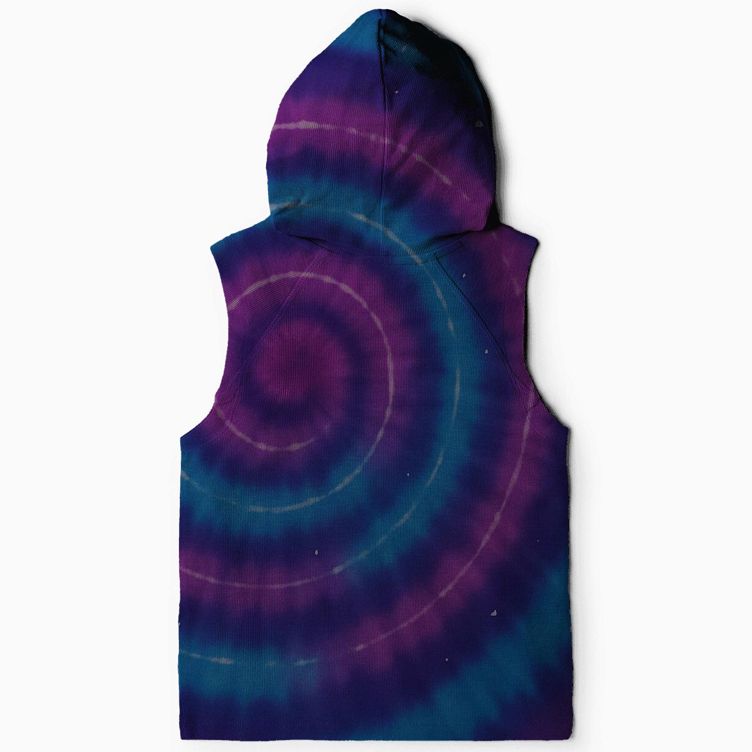 Cosmic Overdye Spiral Rings zip-up hoodies