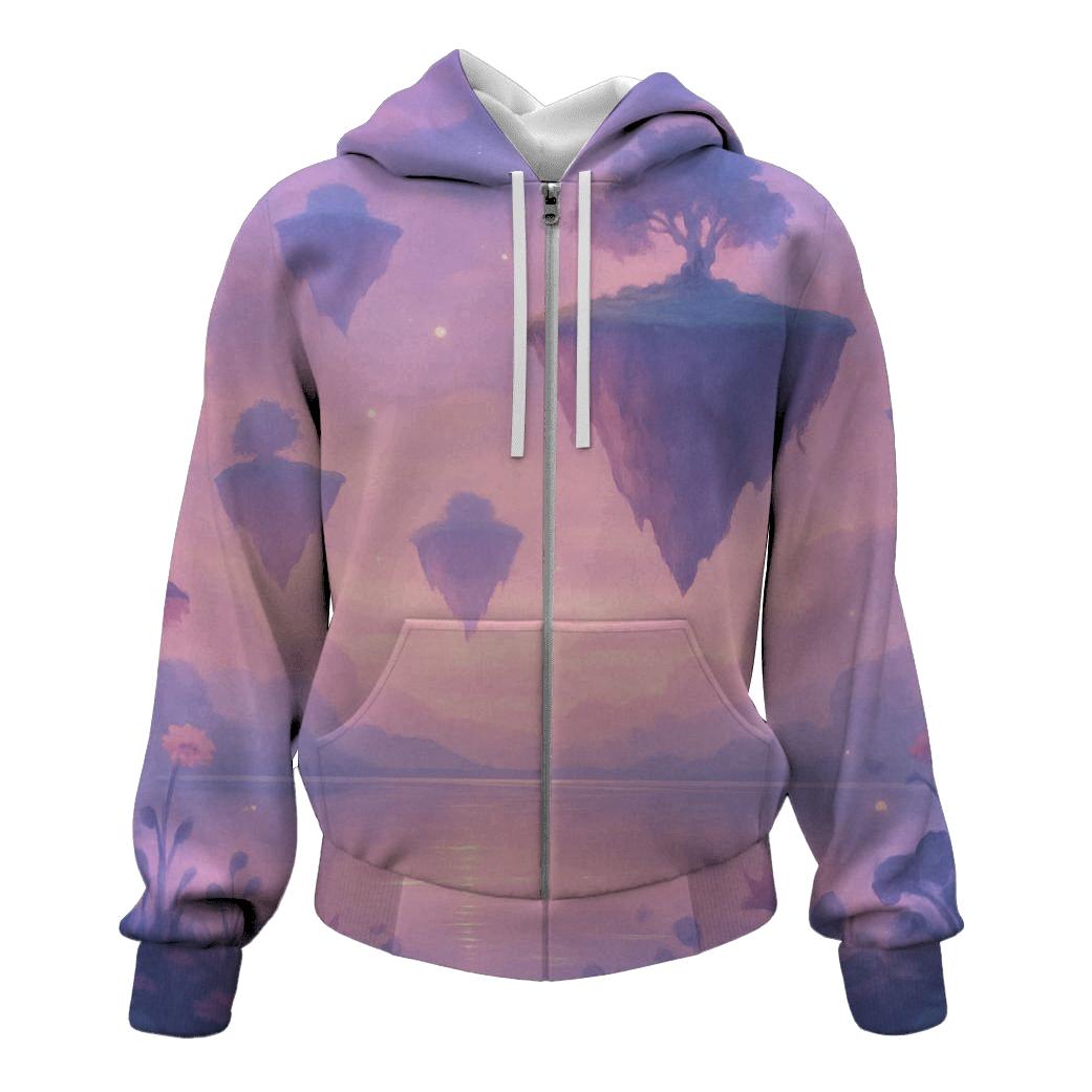 Ethereal Landscape Dreamscape zip-up hoodies