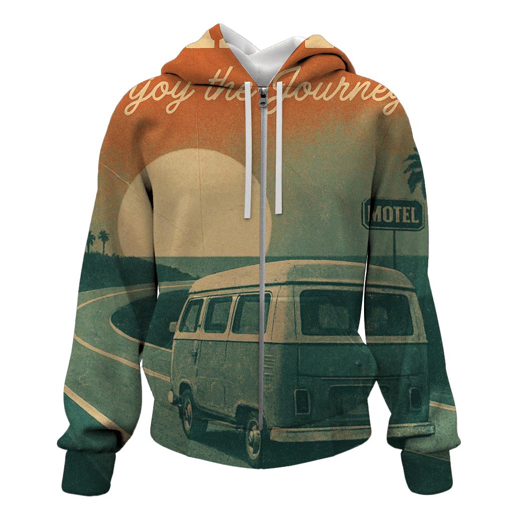 Sunset Route Vintage Travel Poster printed hoodies