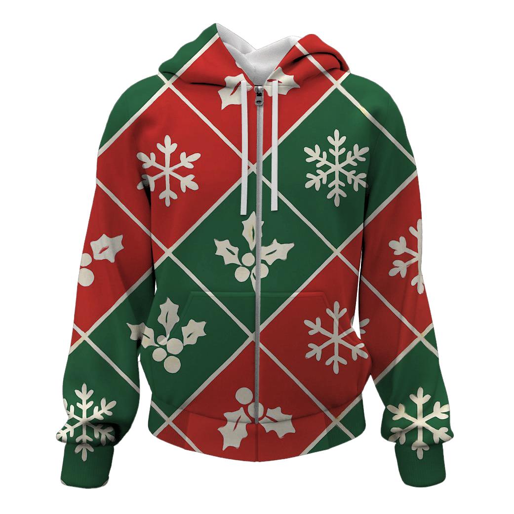 Snowflake Grid Carol hoodie trends