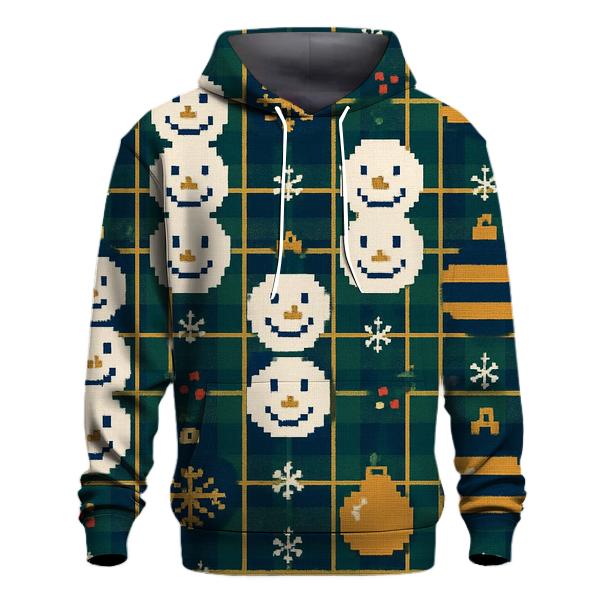 Ornament Plaid Snowfall Design lightweight hoodies
