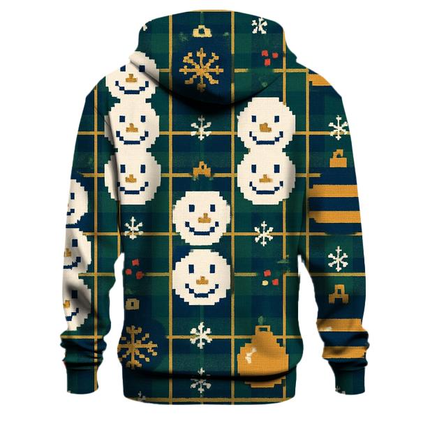 Ornament Plaid Snowfall Design lightweight hoodies