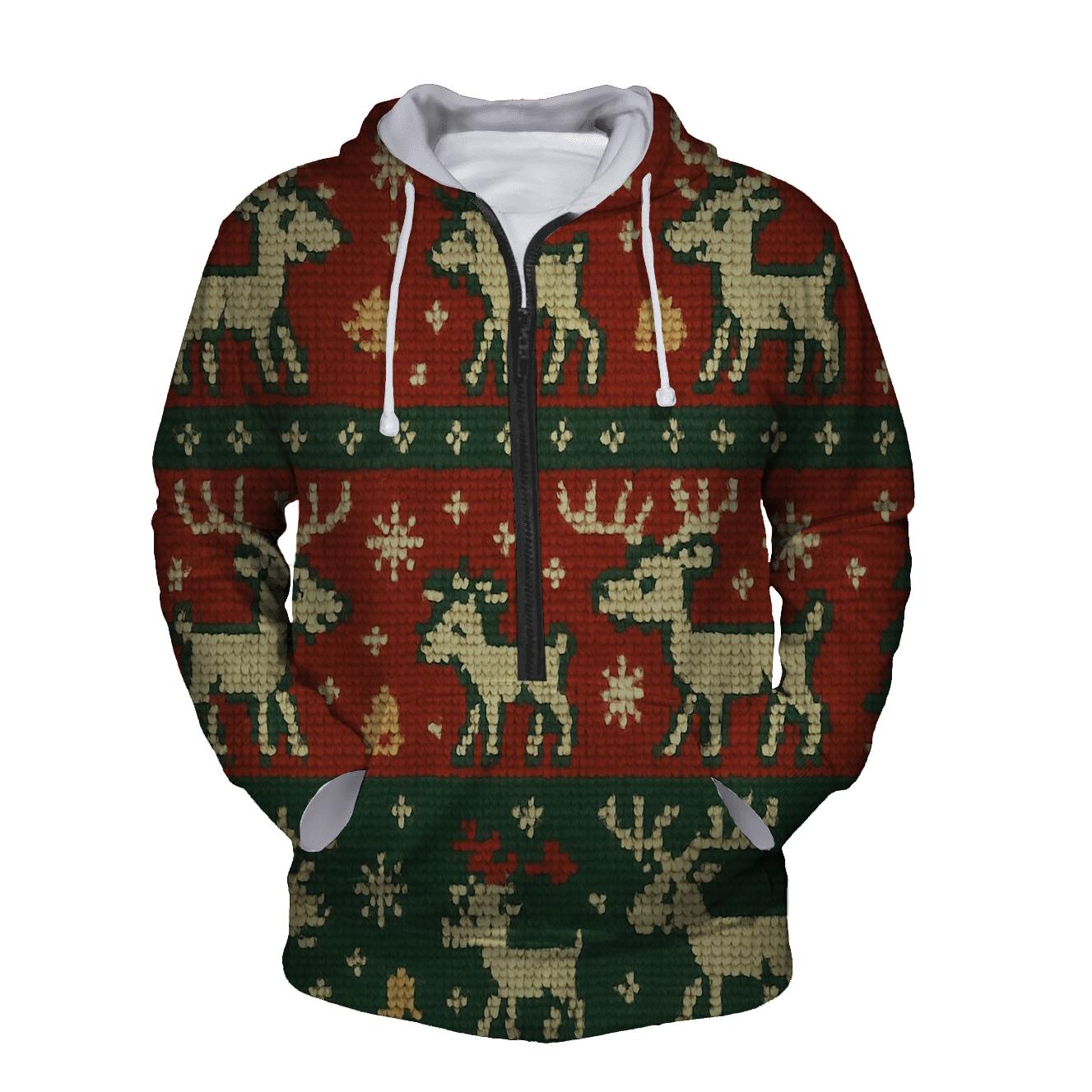 Kitschy Reindeer Row Knit Design designer hoodies