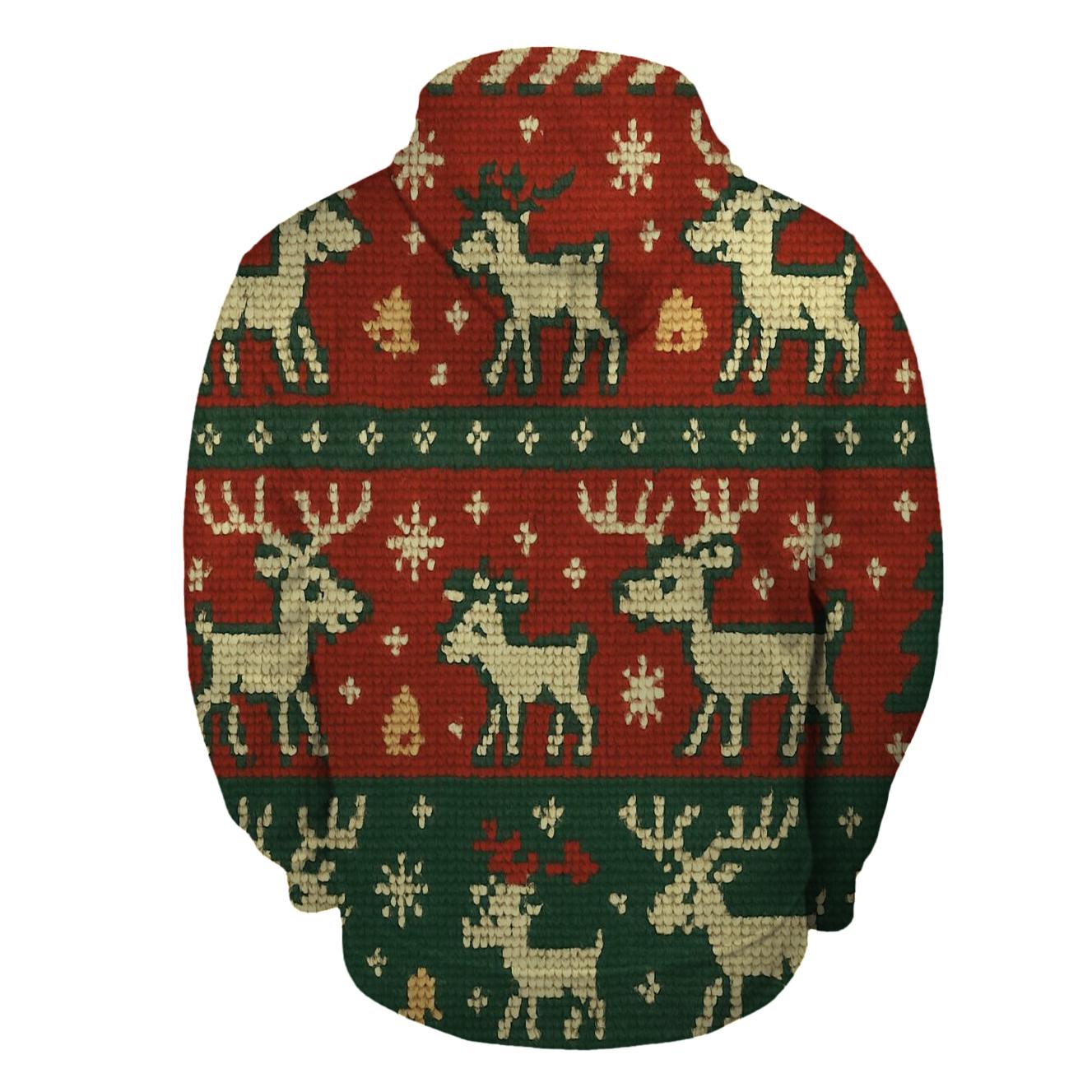 Kitschy Reindeer Row Knit Design designer hoodies