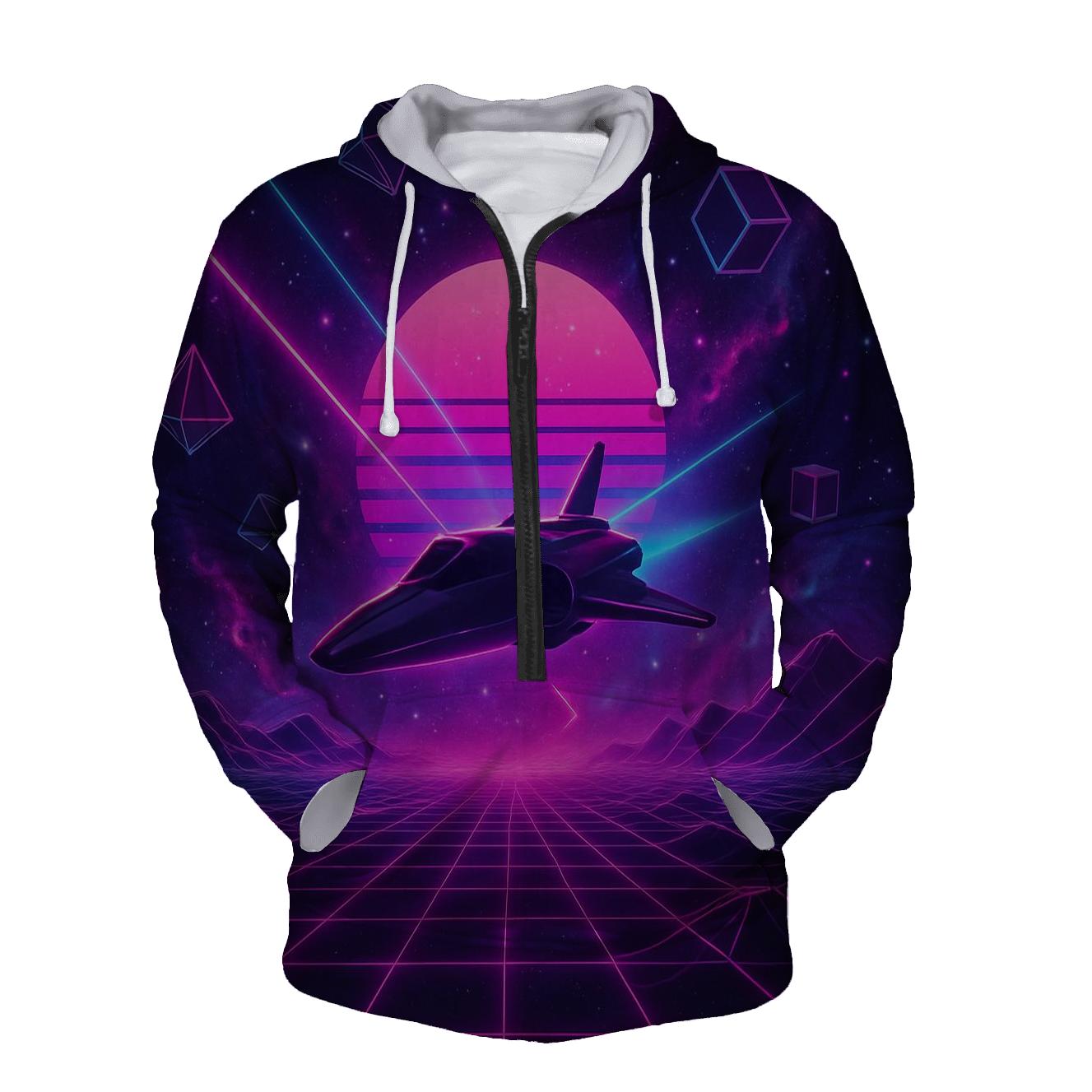 Celestial Synthwave Voyager hoodie designs
