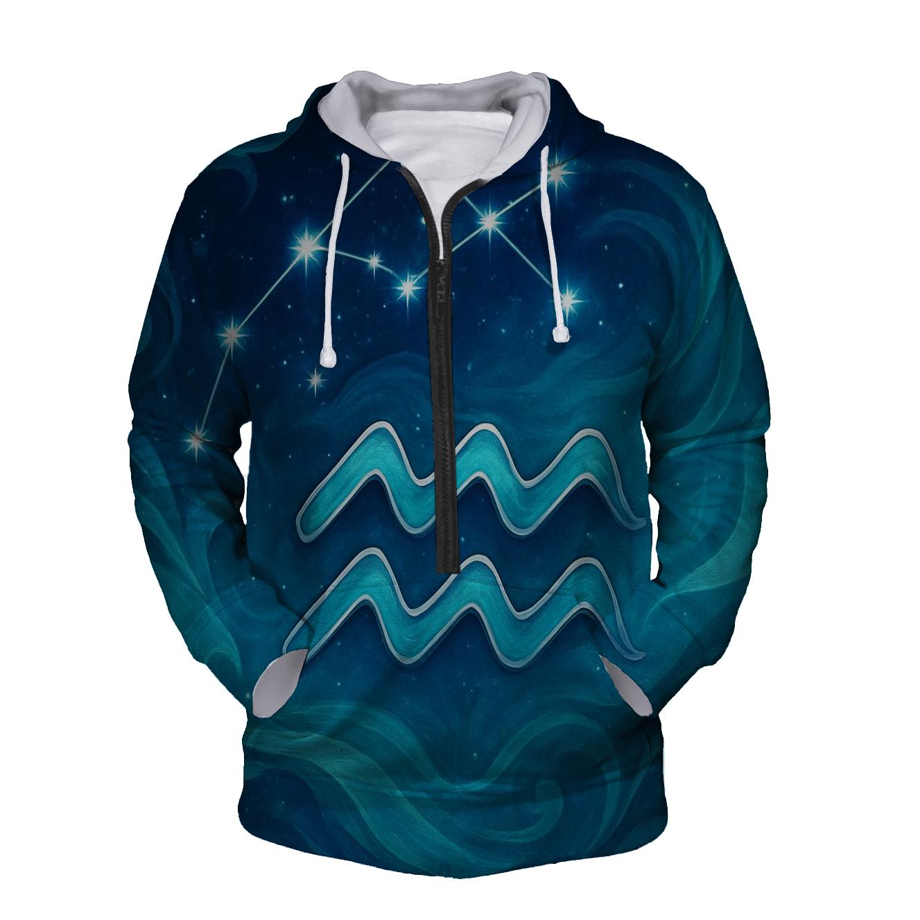 Aquarius Celestial Water Flow Design pullover hoodies