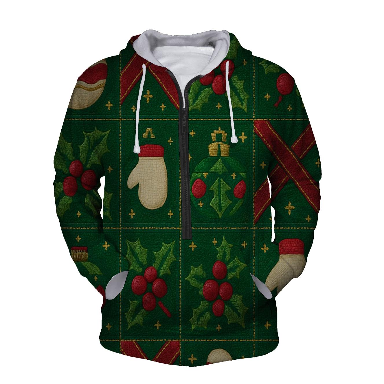 Ornament Plaid Jingle Patch Design hoodie designs