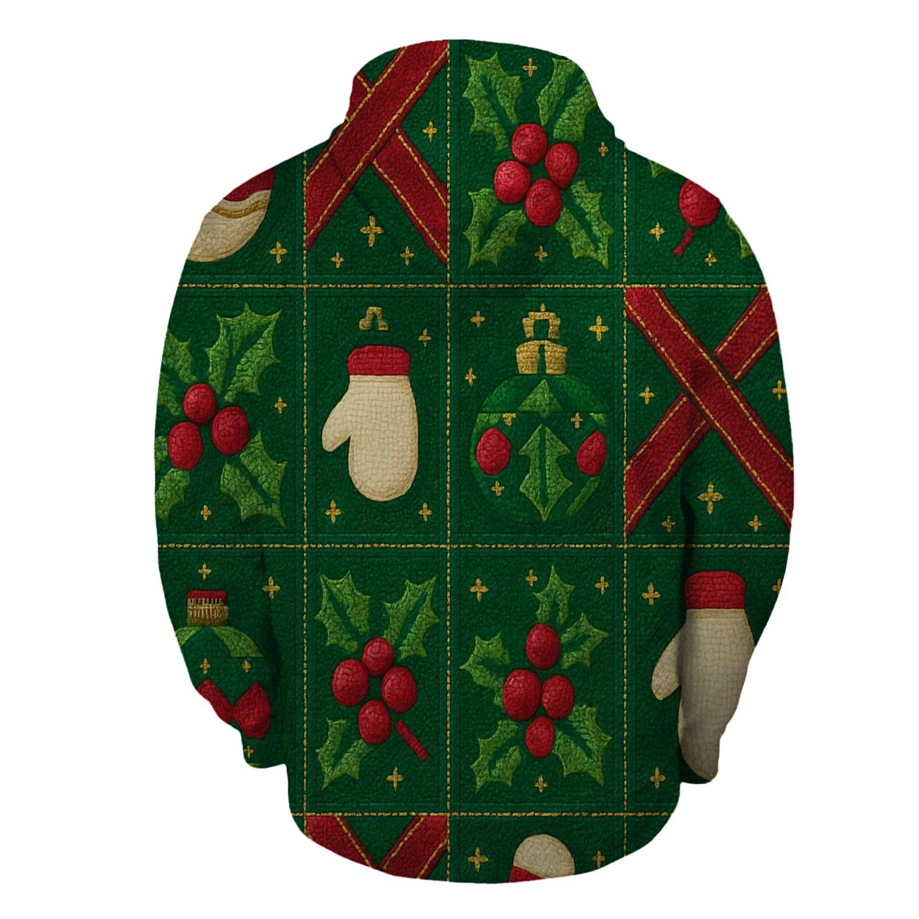 Ornament Plaid Jingle Patch Design hoodie designs