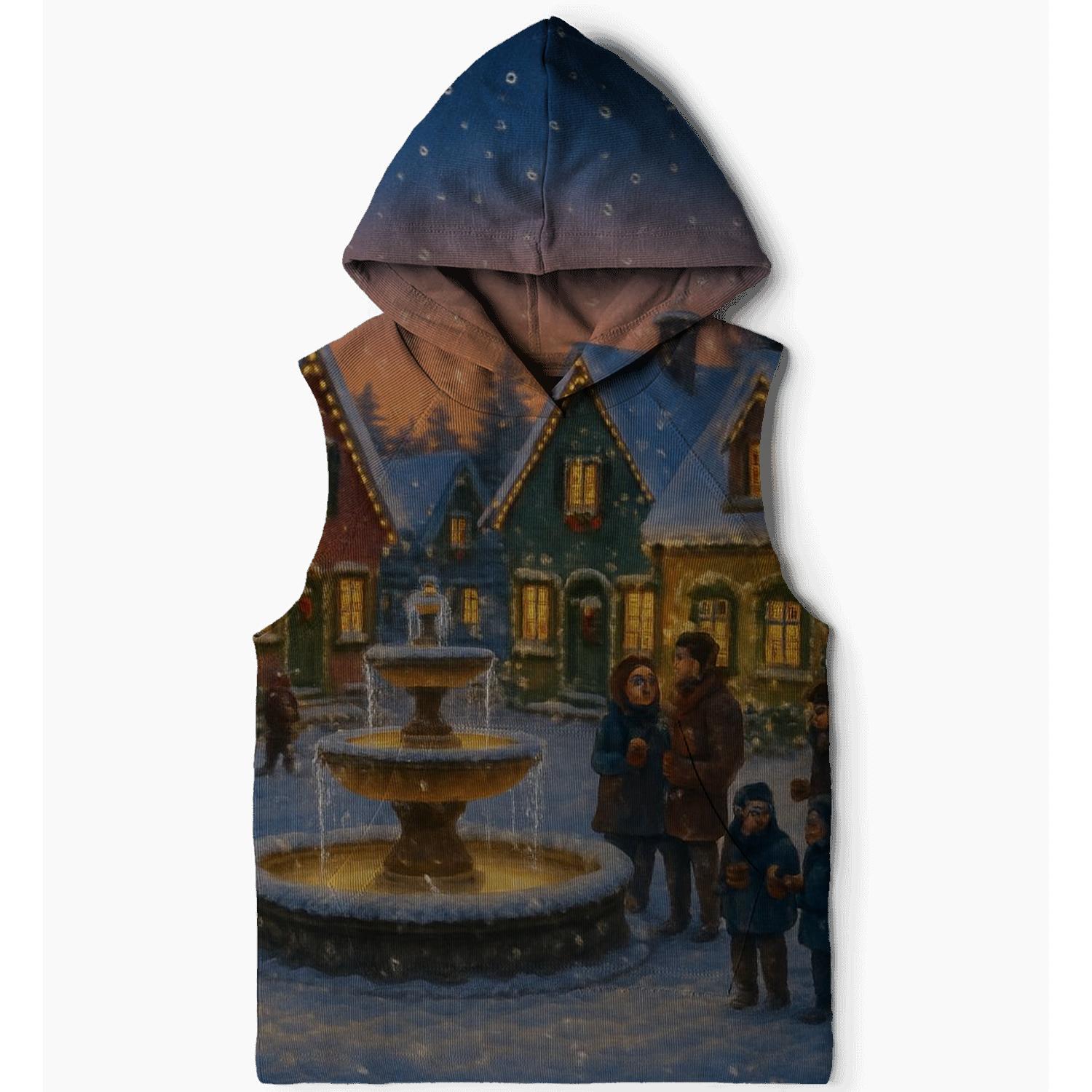 Christmas Village Glow printed hoodies