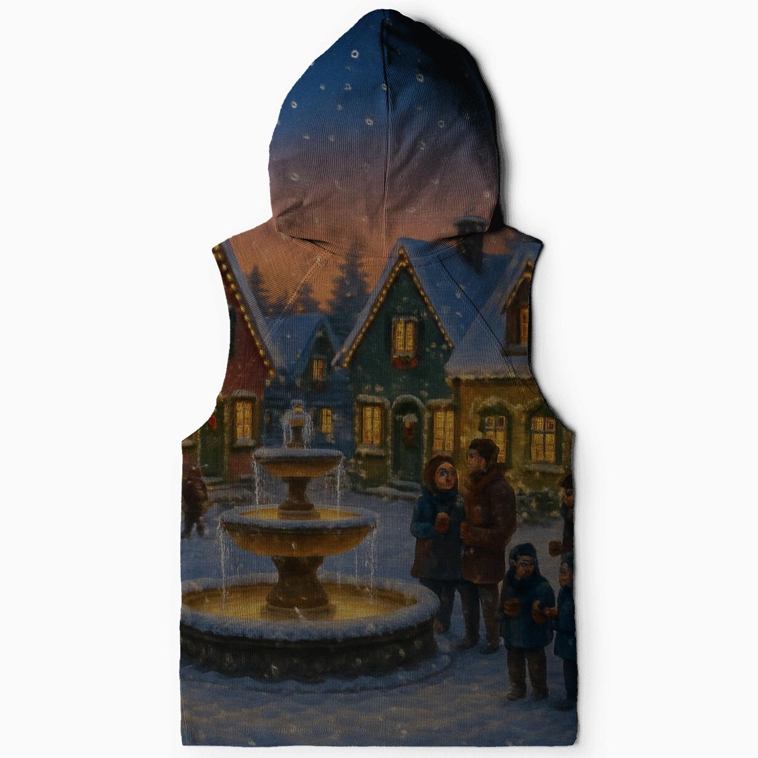 Christmas Village Glow printed hoodies