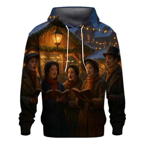 Snowlit Village Carolers zip-up hoodies