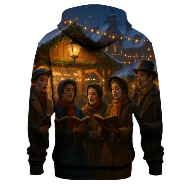 Snowlit Village Carolers zip-up hoodies
