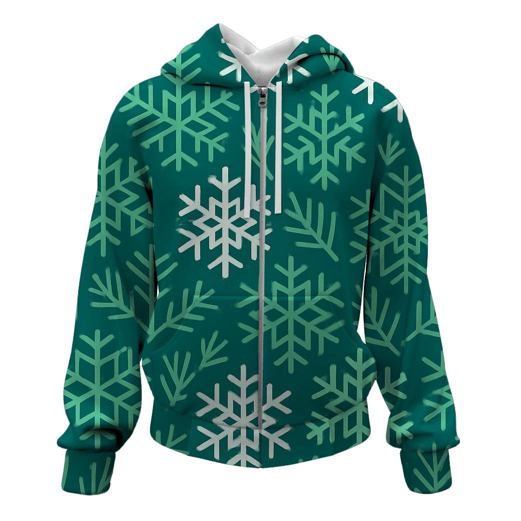 Geometric Snowflake Meadow zip-up hoodies