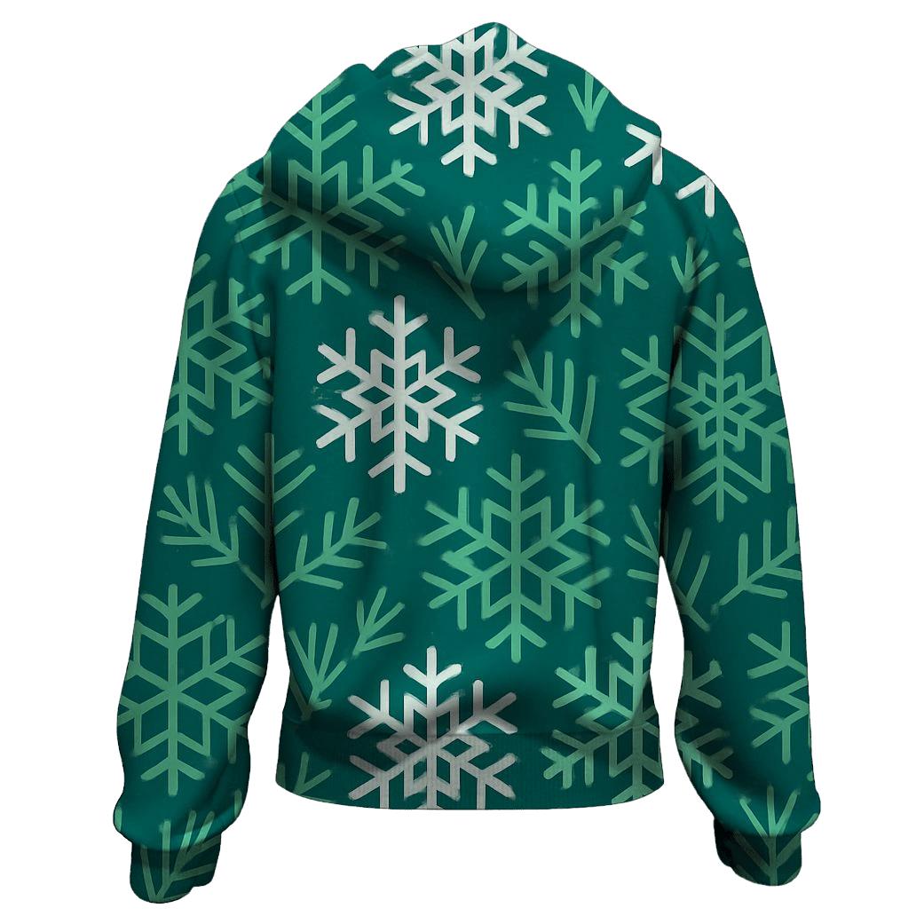 Geometric Snowflake Meadow zip-up hoodies