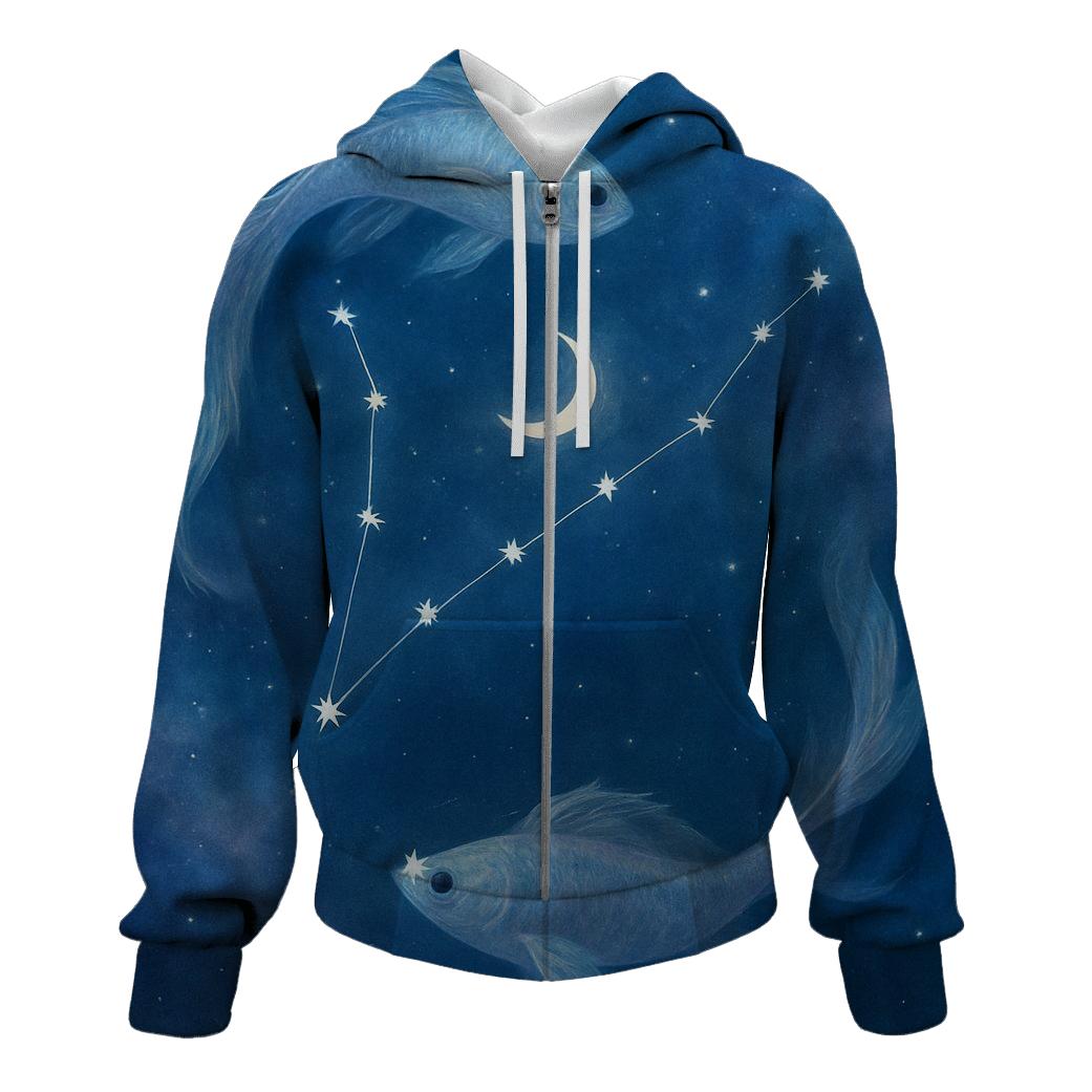 Mystical Pisces Dual Fish Constellation hoodies fashion