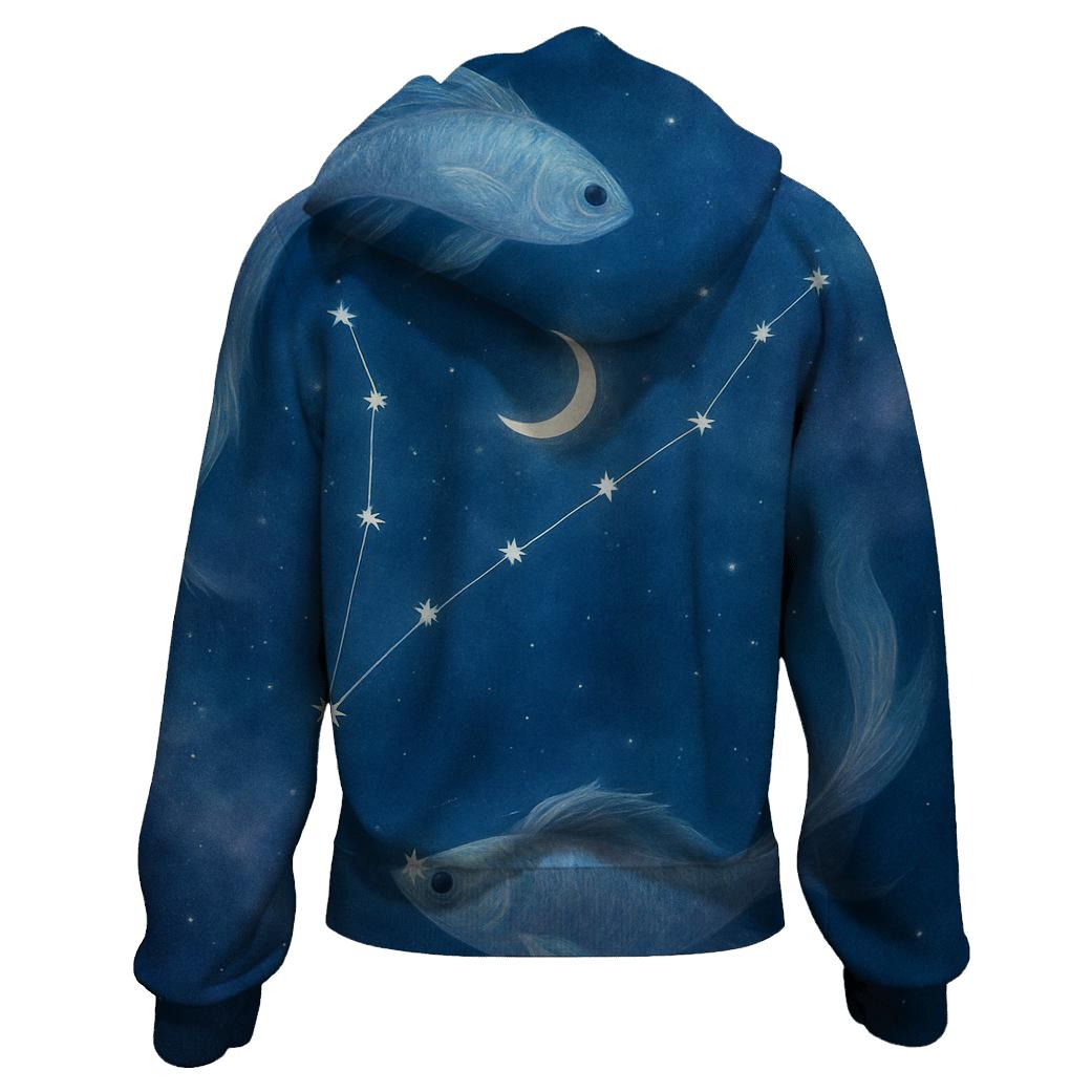 Mystical Pisces Dual Fish Constellation hoodies fashion
