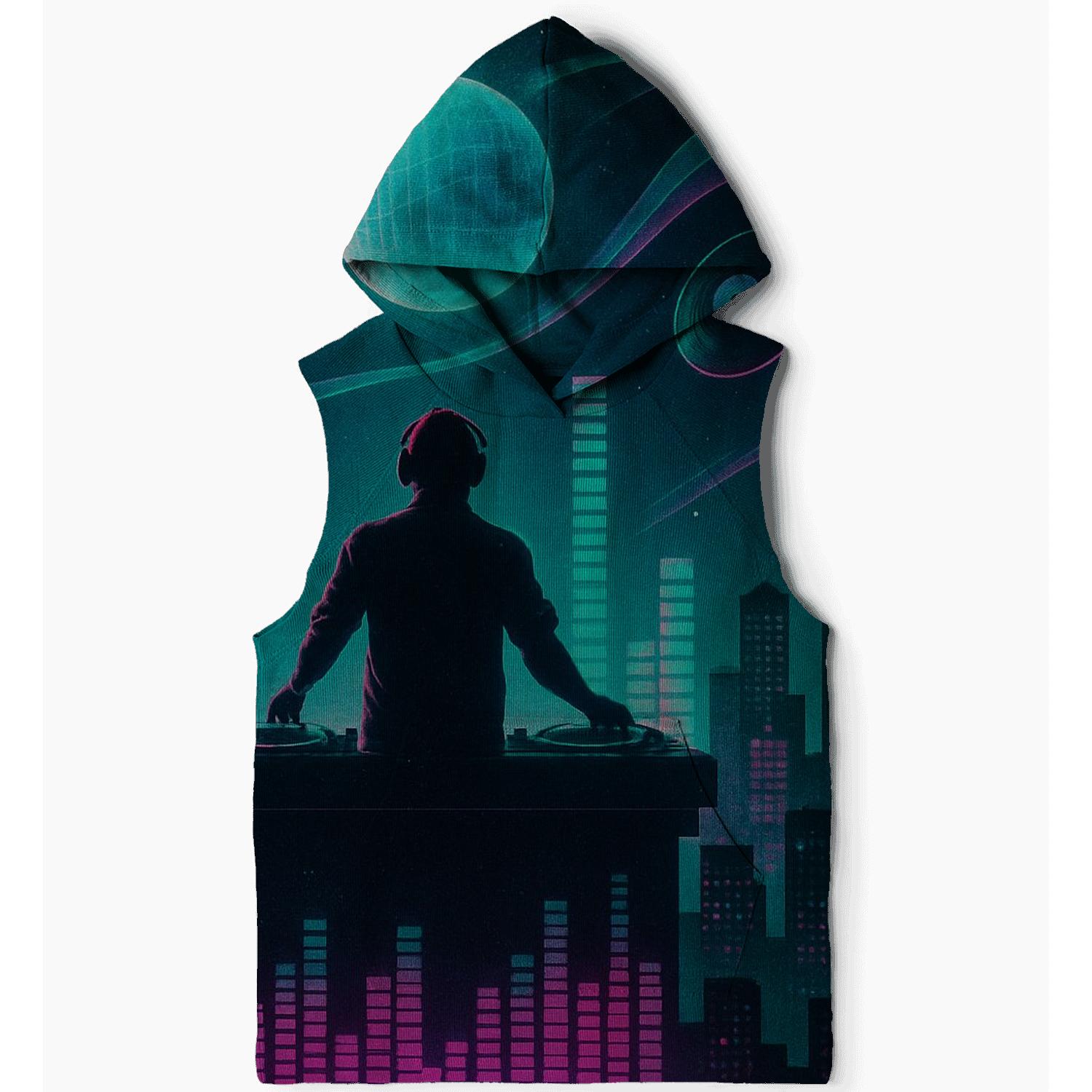 Cosmic DJ Skyline graphic hoodies