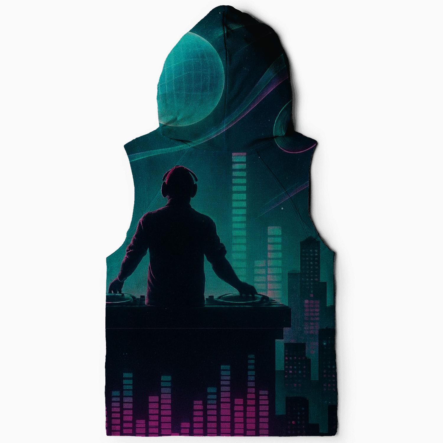Cosmic DJ Skyline graphic hoodies