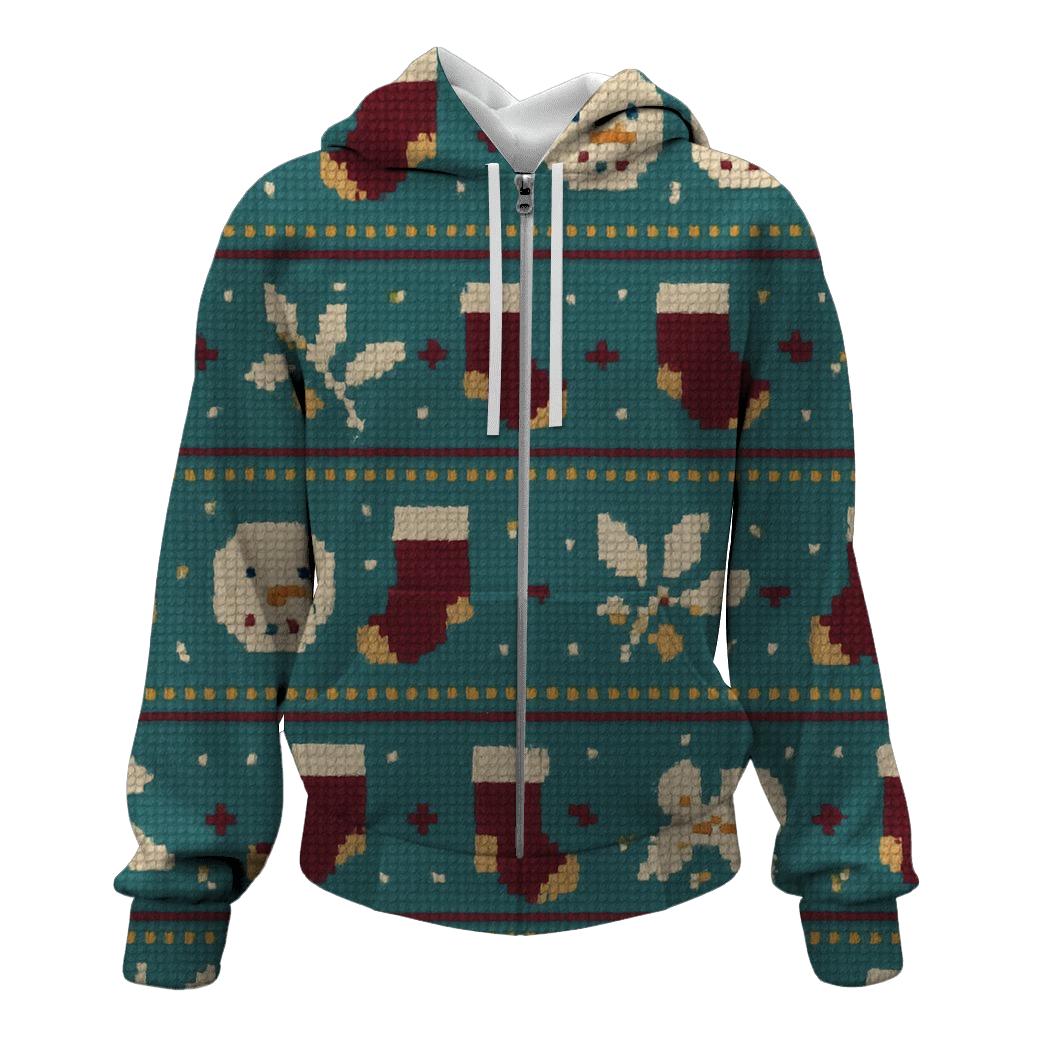 Mistletoe Pixel Patchwork Design graphic hoodies