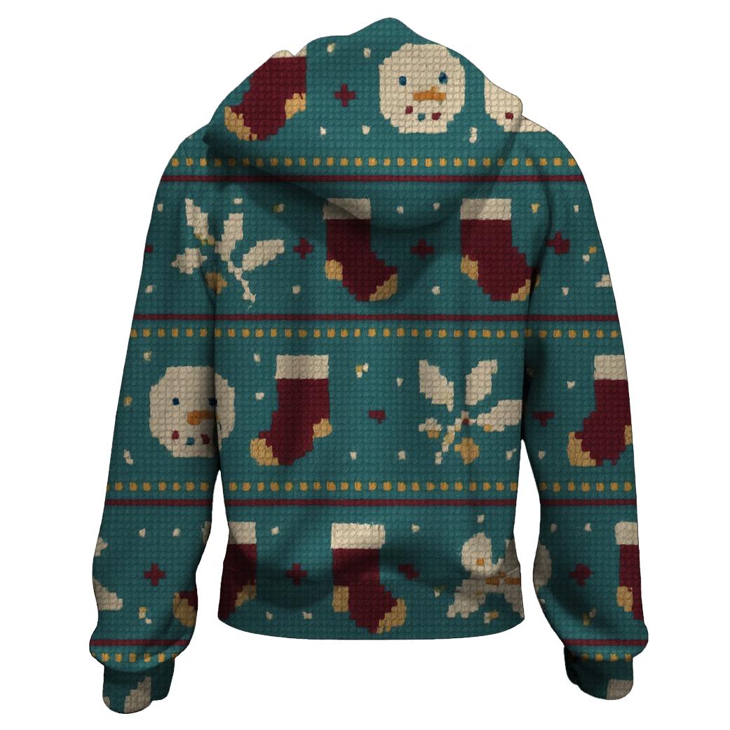 Mistletoe Pixel Patchwork Design graphic hoodies