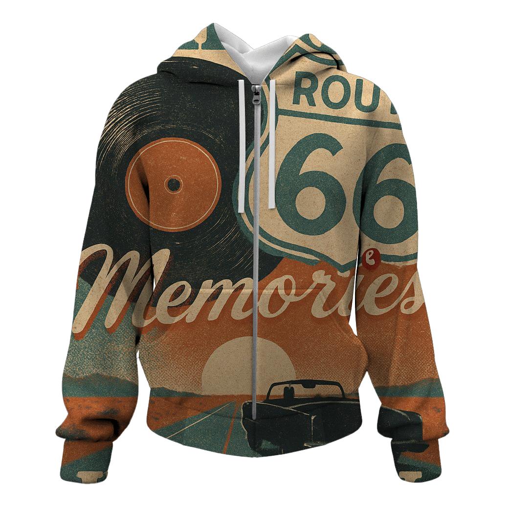 Route 66 Vinyl Sunset hoodie designs