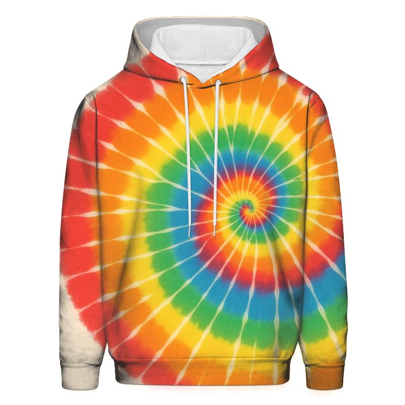 Spiral Rainbow Center embroidered hoodies