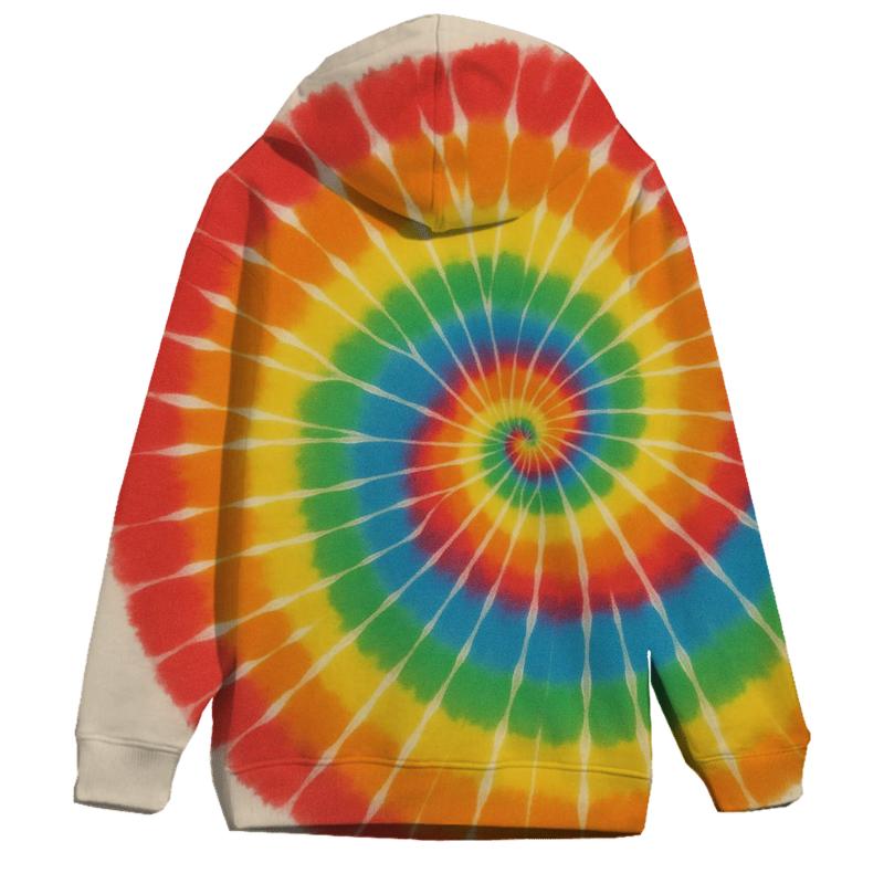 Spiral Rainbow Center embroidered hoodies