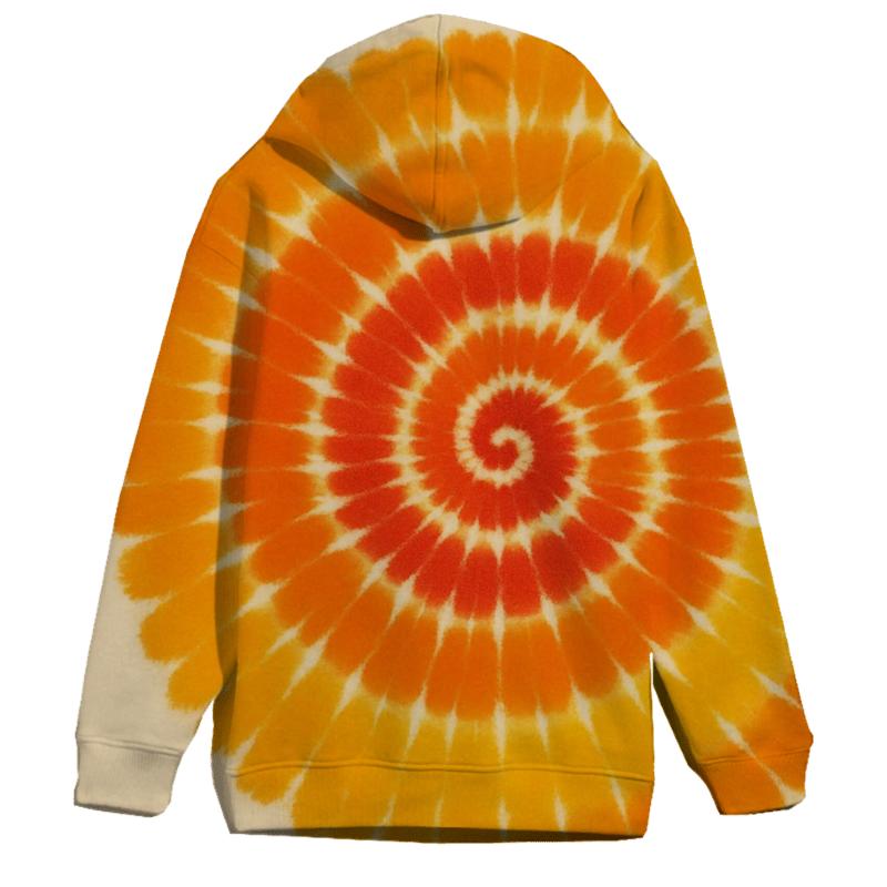 Sunset Spiral Burst pullover hoodies